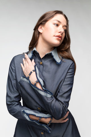 Emory Mini Collared Denim Dress Back Bone Society.