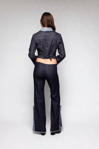 Silvia Low Cut Flared Denim Jeans Back Bone Society.