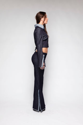 Silvia Low Cut Flared Denim Jeans Back Bone Society.