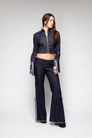 Silvia Low Cut Flared Denim Jeans Back Bone Society.