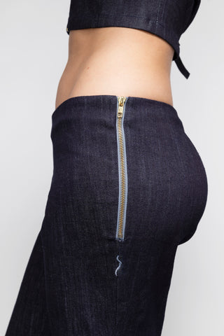 Silvia Low Cut Flared Denim Jeans Back Bone Society.