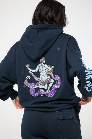 Baggy Hoodie in Aquarius Back Bone Society.