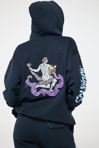 Baggy Hoodie in Aquarius Back Bone Society.