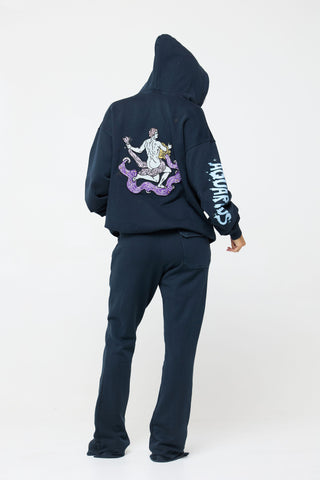 Baggy Hoodie in Aquarius Back Bone Society.