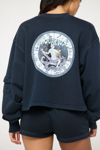 Crewneck Pullover in Aquarius Back Bone Society.