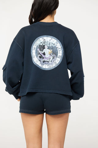 Crewneck Pullover in Aquarius Back Bone Society.