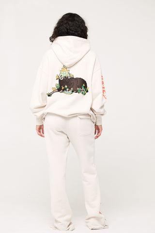 Baggy Hoodie in Aries Back Bone Society.