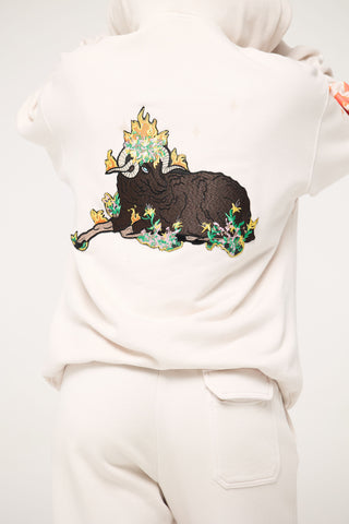 Baggy Hoodie in Aries Back Bone Society.