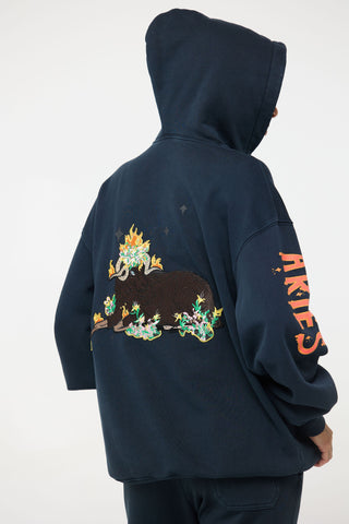 Baggy Hoodie in Aries Back Bone Society.