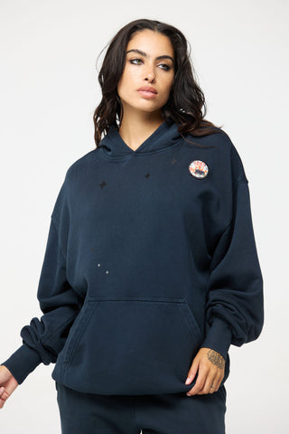 Baggy Hoodie in Aries Back Bone Society.