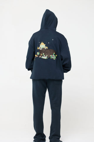 Baggy Hoodie in Aries Back Bone Society.