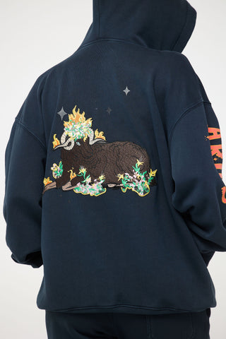 Baggy Hoodie in Aries Back Bone Society.