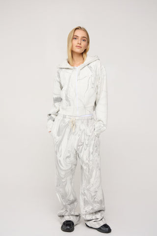 Marble Streetwear Zip Up Hoodie