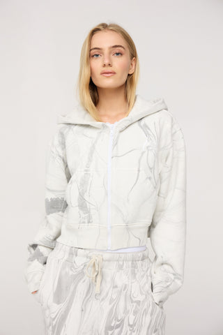 Marble Streetwear Zip Up Hoodie