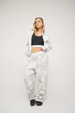 Marble Streetwear Zip Up Hoodie