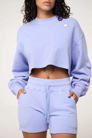 Cropped Pullover in Leo Back Bone Society.