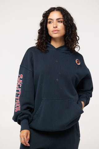 Baggy Hoodie in Sagittarius Back Bone Society.