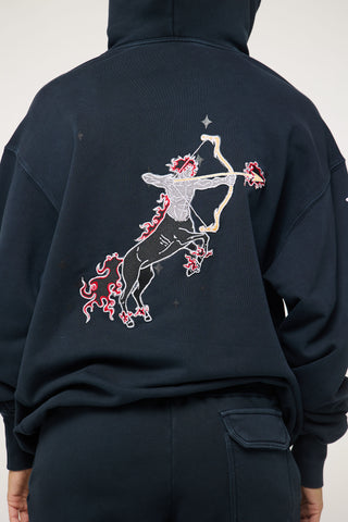 Baggy Hoodie in Sagittarius Back Bone Society.