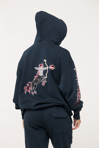 Baggy Hoodie in Sagittarius Back Bone Society.