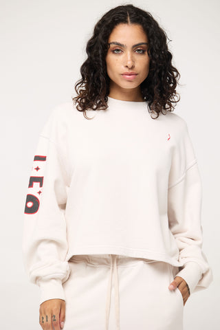 Crewneck Pullover in Leo Back Bone Society.