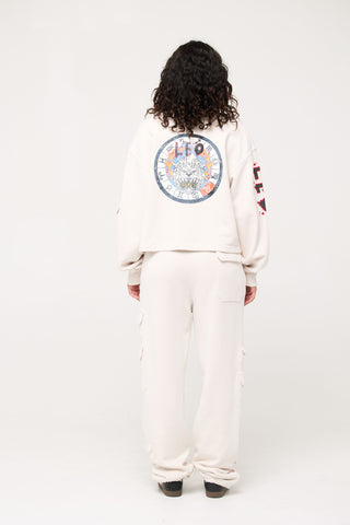 Crewneck Pullover in Leo Back Bone Society.