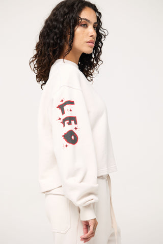 Crewneck Pullover in Leo Back Bone Society.