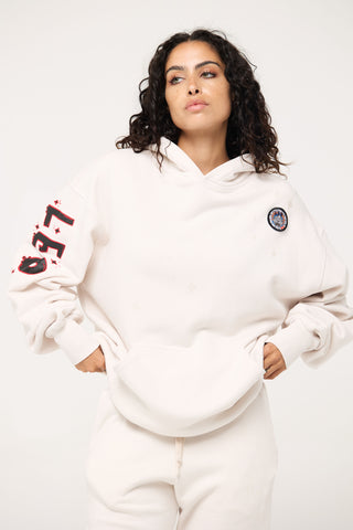 Baggy Hoodie in Leo Back Bone Society.