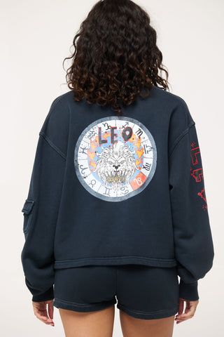 Crewneck Pullover in Leo Back Bone Society.