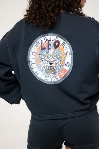 Crewneck Pullover in Leo Back Bone Society.