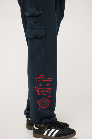 Cargo Sweatpants in Leo Back Bone Society.