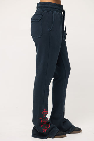 Flared Sweatpants in Leo Back Bone Society.