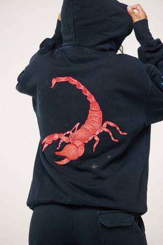 Baggy Hoodie in Scorpio Back Bone Society.