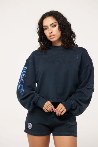 Crewneck Pullover in Pisces Back Bone Society.
