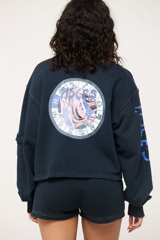 Crewneck Pullover in Pisces Back Bone Society.