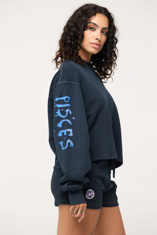 Crewneck Pullover in Pisces Back Bone Society.
