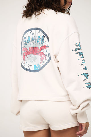 Crewneck Pullover in Cancer Back Bone Society.