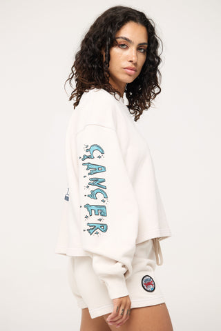 Crewneck Pullover in Cancer Back Bone Society.