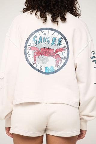 Crewneck Pullover in Cancer Back Bone Society.