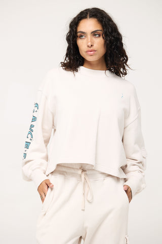 Crewneck Pullover in Cancer Back Bone Society.
