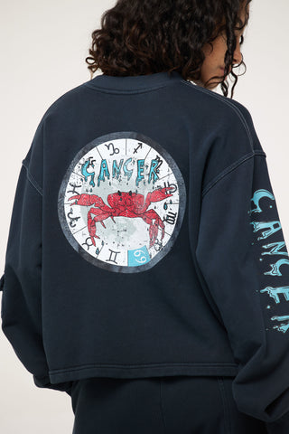 Crewneck Pullover in Cancer Back Bone Society.