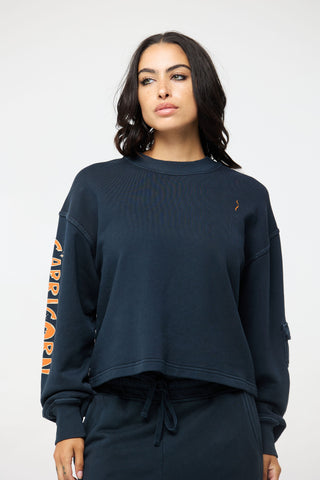 Crewneck Pullover in Capricorn Back Bone Society.