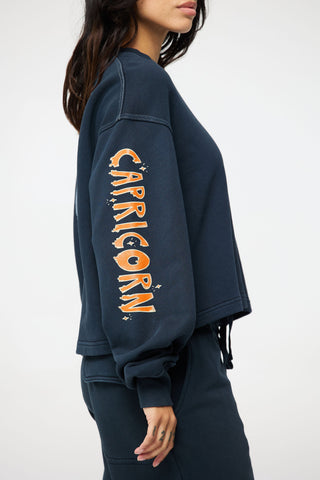 Crewneck Pullover in Capricorn Back Bone Society.