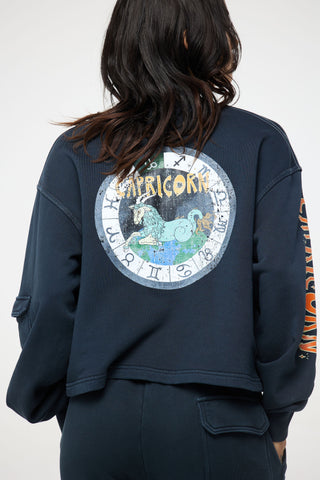 Crewneck Pullover in Capricorn Back Bone Society.