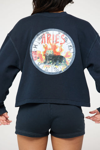 Crewneck Pullover in Aries Back Bone Society.