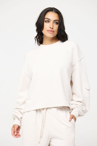 Crewneck Pullover in Virgo Back Bone Society.