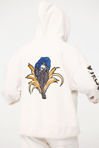 Baggy Hoodie in Virgo Back Bone Society.
