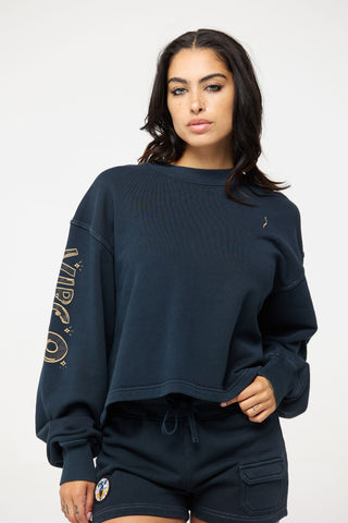 Crewneck Pullover in Virgo Back Bone Society.