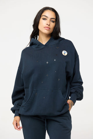Baggy Hoodie in Virgo Back Bone Society.