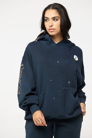 Baggy Hoodie in Virgo Back Bone Society.
