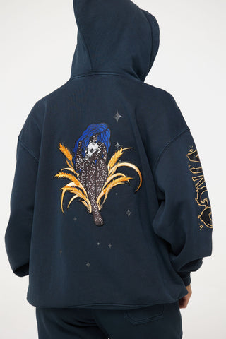 Baggy Hoodie in Virgo Back Bone Society.